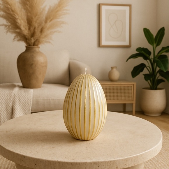 Zara Other - NWOT Zara Gold Stripe Candle